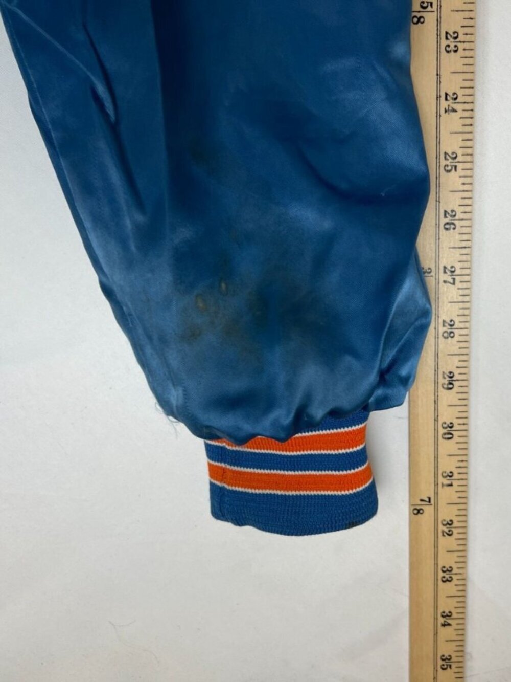 Vintage Chalk Line Men Medium NY Mets Satin Bomber Jacket Blue Made in USA MLB - Picture 15 of 15